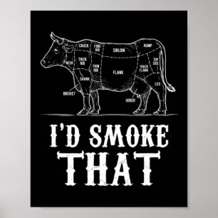 Affiche Hommes Je fumerais Que Vache Bbq Grillmasters Père