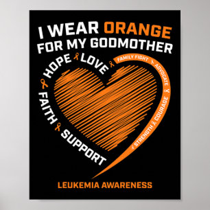 Affiche Hommes Je Porte De L'Orange Pour Ma Godmère Leukem