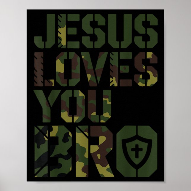 Affiche Hommes Jésus vous aime Bro Funny Christian Boy God (Devant)