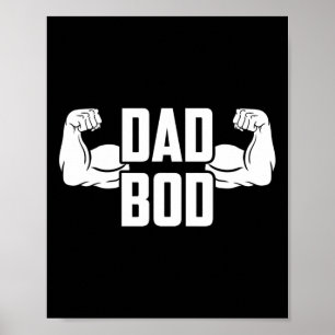 Affiche Hommes Papa Bod Muscle Strong Man Daddy Founny Pèr
