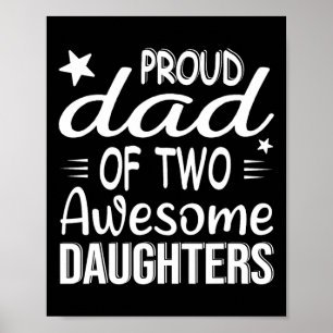 Affiche Hommes Papa De 2 Filles Deux Filles Père &#; s Jou