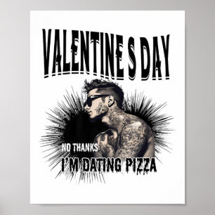 Affiche Hommes pour anti-Valentine's Day Enked Man Tattooe