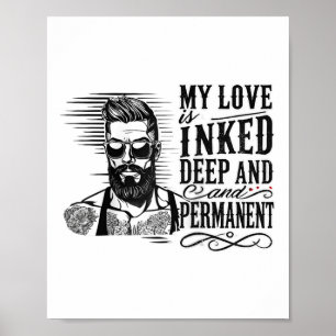 Affiche Hommes pour anti-Valentine's Day Enked Man Tattooe