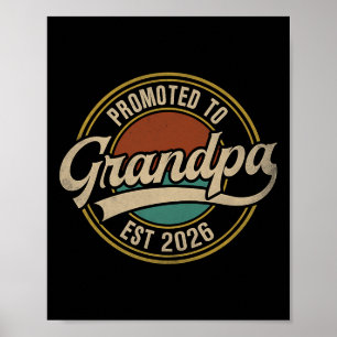 Affiche Hommes Promus À Grand-Père 2026 Nouveau Grand-Père