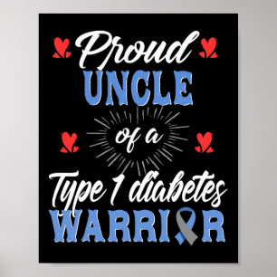 Affiche Hommes T1D Fière Oncle Sensibilisation au diabète