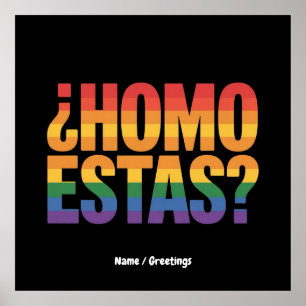 Affiche Homo Estas Espagnol Mexicain Funny Gay pride Mois