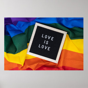 Affiche Homosexuel L'amour de l'art gay est amour Citation