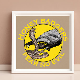 Affiche Honey Badgers ne crains pas mal Jaune effrayant An