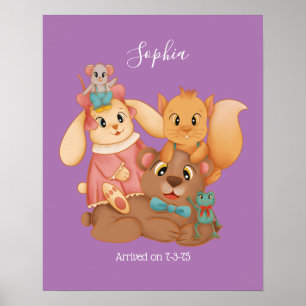 Affiche Honey Bear & Friends, DIY Name White Script