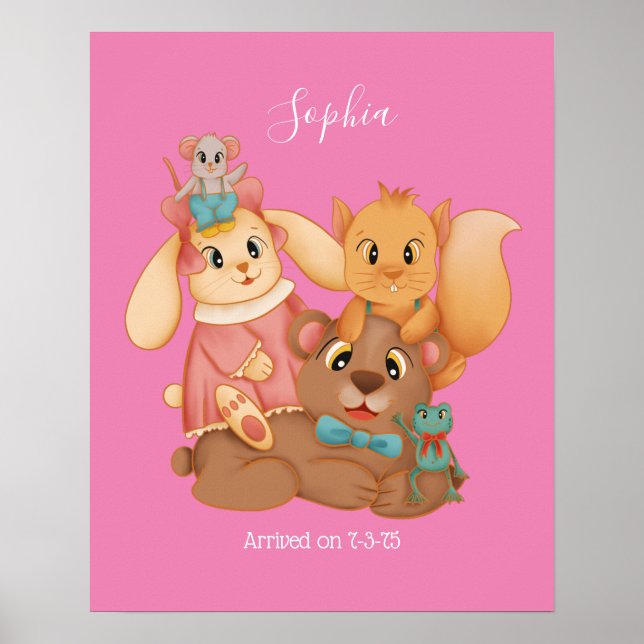 Affiche Honey Bear & Friends, do-it-yourself Nom Blanc, Ro (Devant)