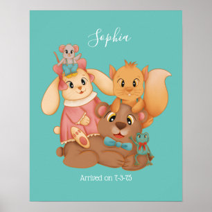 Affiche Honey Bear & Friends, do-it-yourself Nom Blanc, Tu