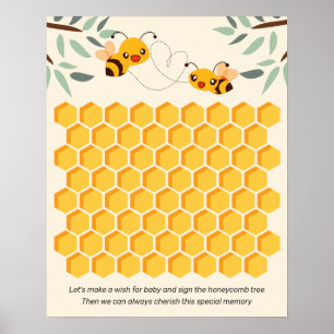 Affiche Honey Bees Baby Shower Guest Book Alternative