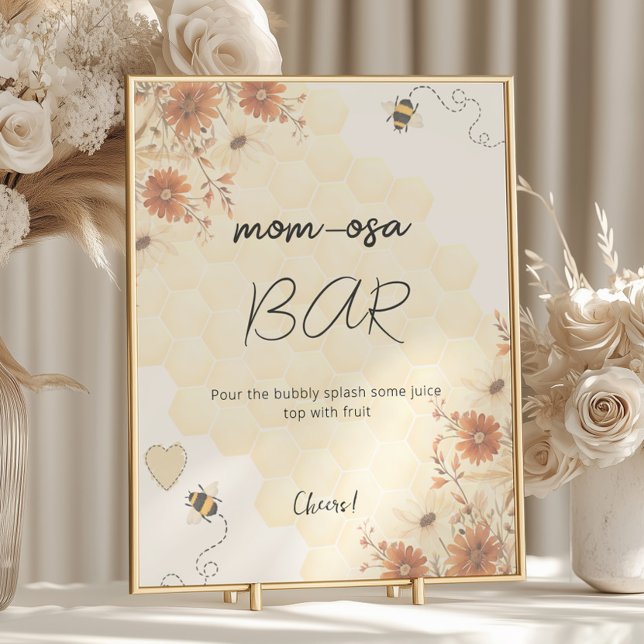 Affiche Honey Boho Fleur sauvage Baby shower Maman-osa Bar (Créateur téléchargé)