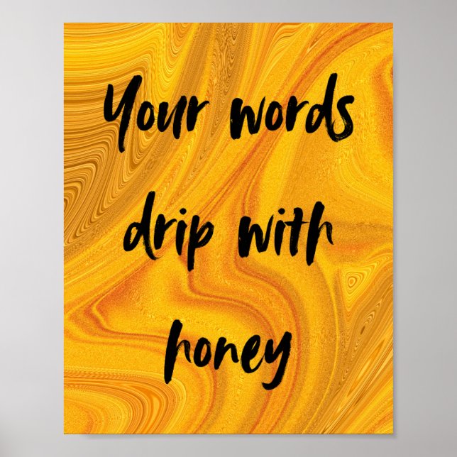 Affiche Honey Drip Art Print in Gold (Devant)