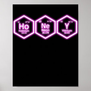 Affiche Honey Neon Élément de table périodique Science