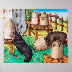 Affiche HONEY OURS DE VOLONTÉ, ABEILLES, BEE HAUTES Apiari