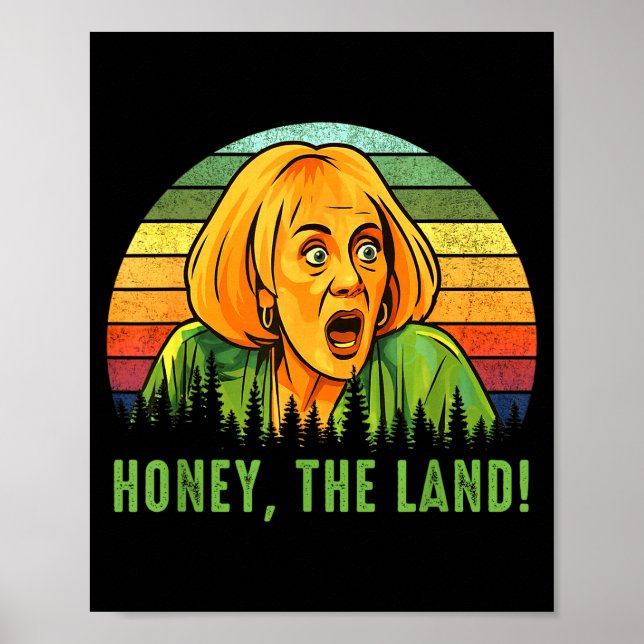 Affiche Honey The Land Funny Retro Sunset Forest  (Devant)