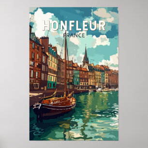 Affiche Honfleur France Voyage Art Rétro