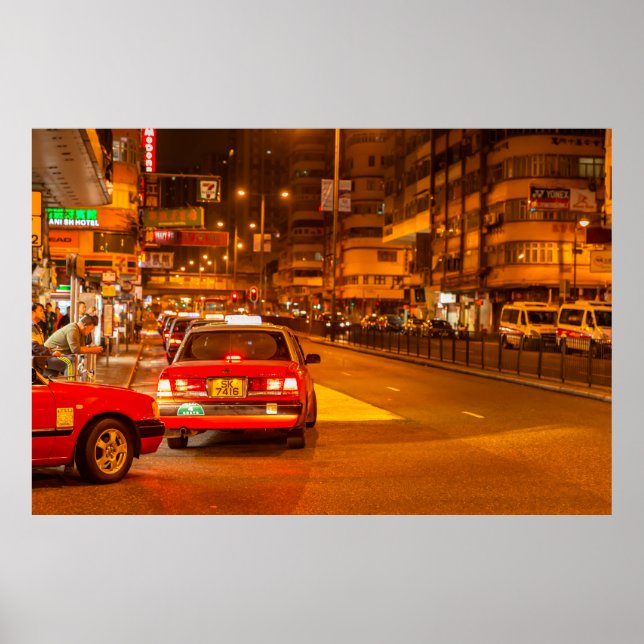 Affiche Hong Kong calme scène de voyage de nuit à Mong k (Devant)