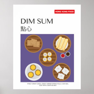 Affiche Hong Kong Dim Sum Food Art