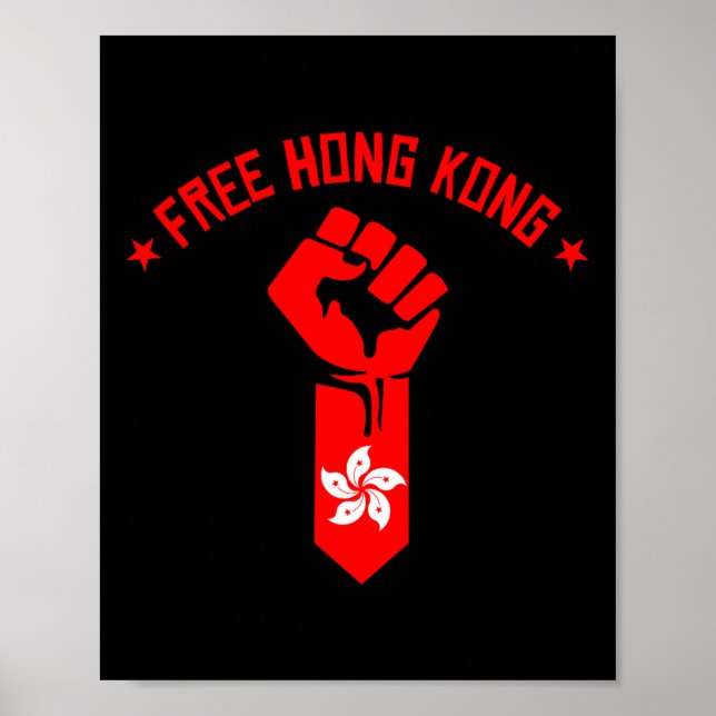 Affiche Hong Kong Libre - Résiste Au Drapeau De Hong Kong (Devant)