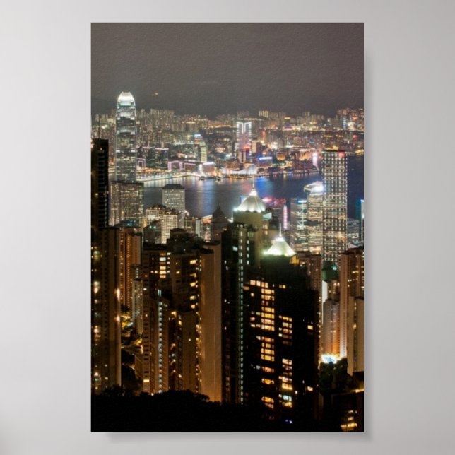Affiche Hong Kong Night Skyline from Victoria Peak (Devant)