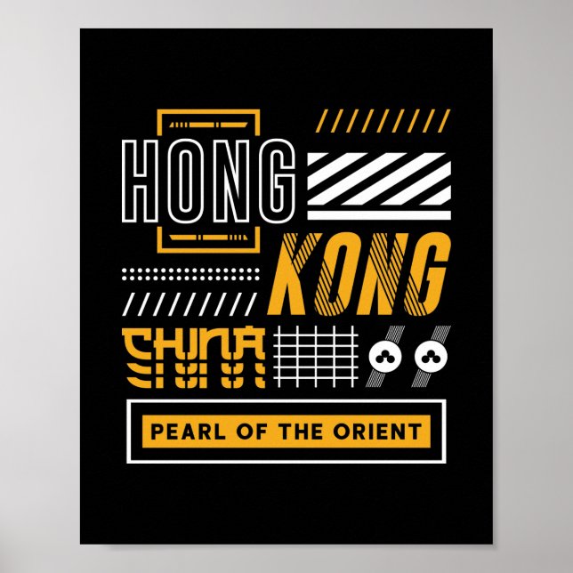 Affiche Hong Kong Perle de l'Orient Design de Voyage Moder (Devant)