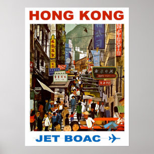 Affiche Hong Kong Travel BOAC