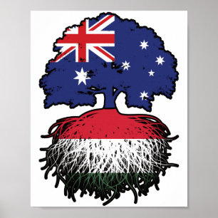Affiche Hongrie Australienne Australie racine d'arbre