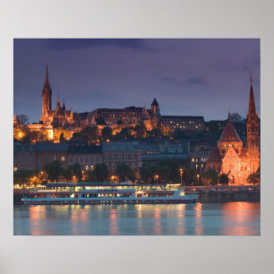 Affiche HONGRIE, Budapest : Castle Hill, église calviniste