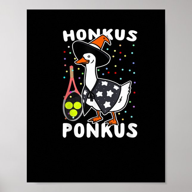 Affiche Honkus Ponkus Funny Goose Halloween Costume Tennis (Devant)