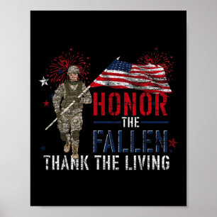 Affiche Honneur Le Fallen Merci Le Drapeau Living Us