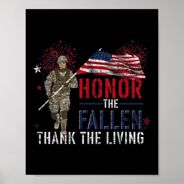 Affiche Honneur Le Fallen Merci Le Drapeau Living Us (Devant)