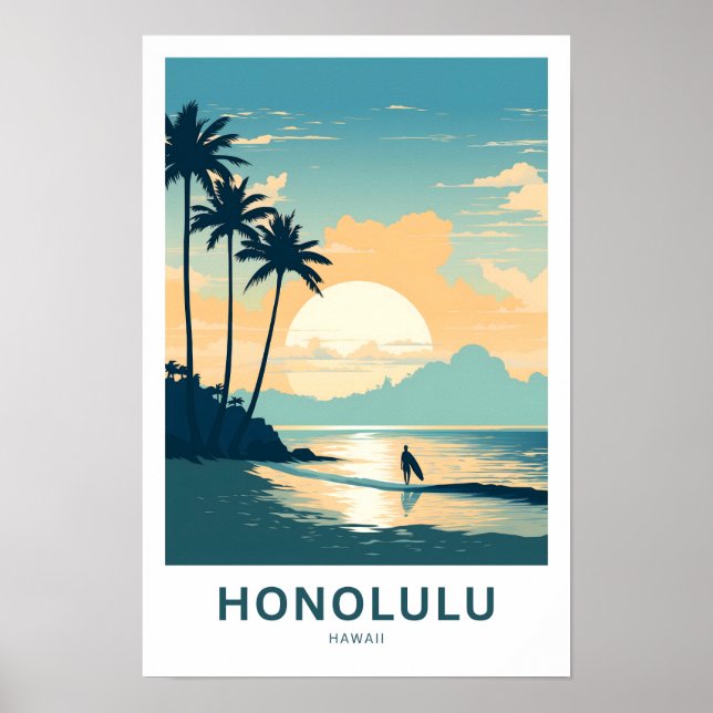 Affiche Honolulu Hawaii (Devant)
