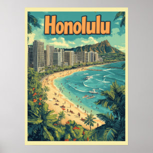 Affiche Honolulu - Urban Hawaii Beach