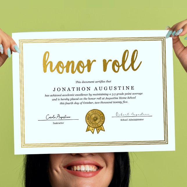 Affiche Honor Roll Certificate (Créateur téléchargé)