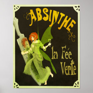 Affiche Honoraires Verte de La d'absinthe