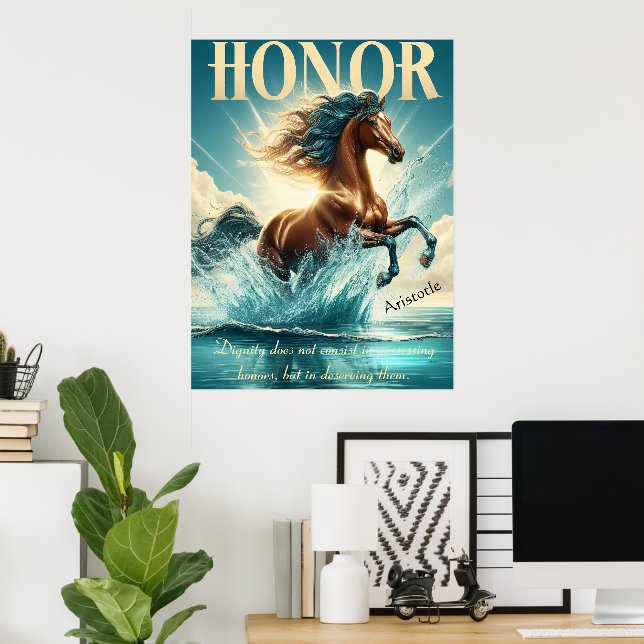 Affiche Honorer Les Gallops Grâce À Une Liberté Étincelant (Bureau à domicile)