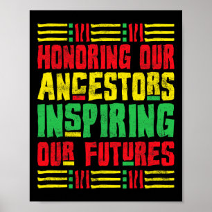 Affiche Honorer nos ancêtres Afro-Américains Poing Noir