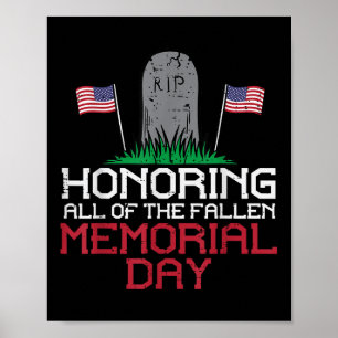 Affiche Honorer Toute La Fallen Headstone Memorial Day