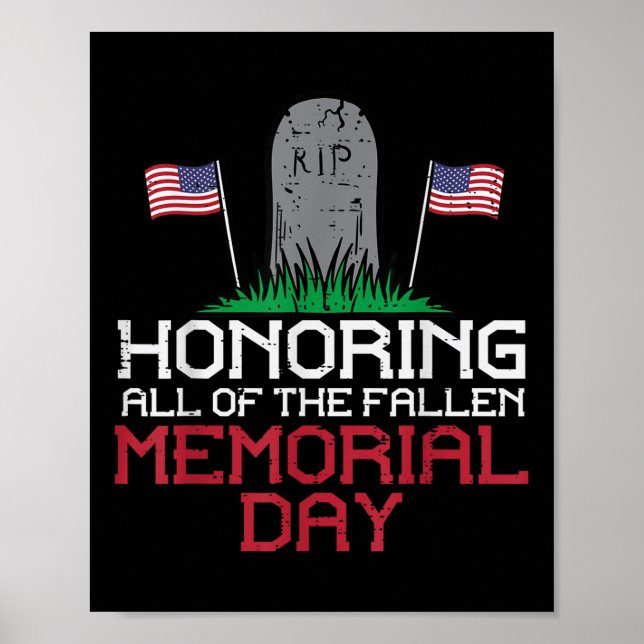 Affiche Honorer Toute La Fallen Headstone Memorial Day (Devant)