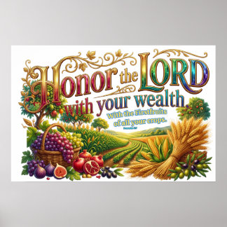 Affiche Honorez Dieu en premier avec vos richesses toujour