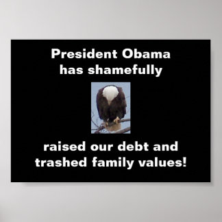 Affiche Honte sur l'affiche photo du président Obama Bald