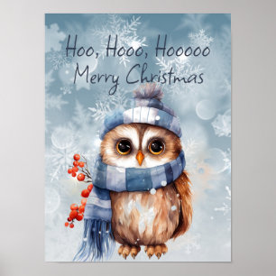 Affiche Hoo Hoo Little Owl Joyeux Noël
