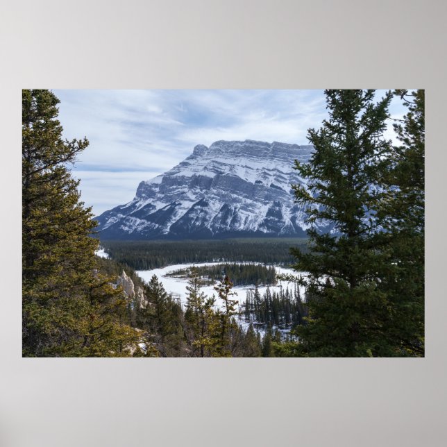 Affiche Hoodoos and Snowy Tunnel Mountain (Alberta) (Devant)
