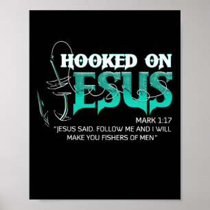 Affiche Hooked on Jesus Funny Fishing