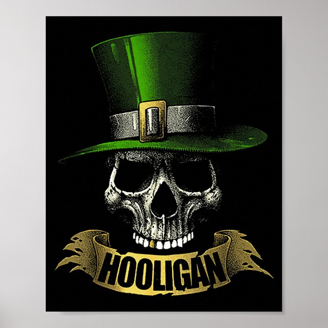 Affiche Hooligan Skull Funny Iri-shirt  (Devant)