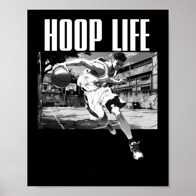 Affiche Hoop Life in White Basketball Player (Devant)