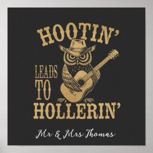 Affiche Hootin’ mène à Hollerin’ – Un Hibou Cowboy joueur