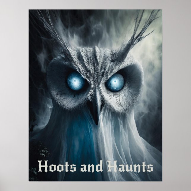 Affiche Hoots And Haunts - Halloween Print (Devant)